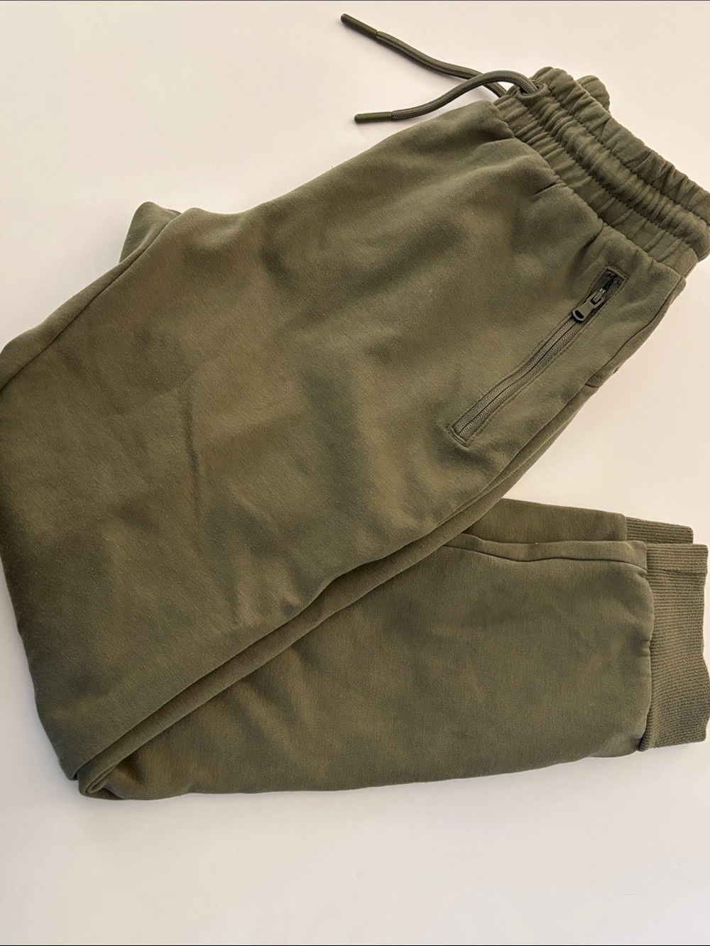 Old Navy Girls Olive Drawstring Joggers with Zip Pocket